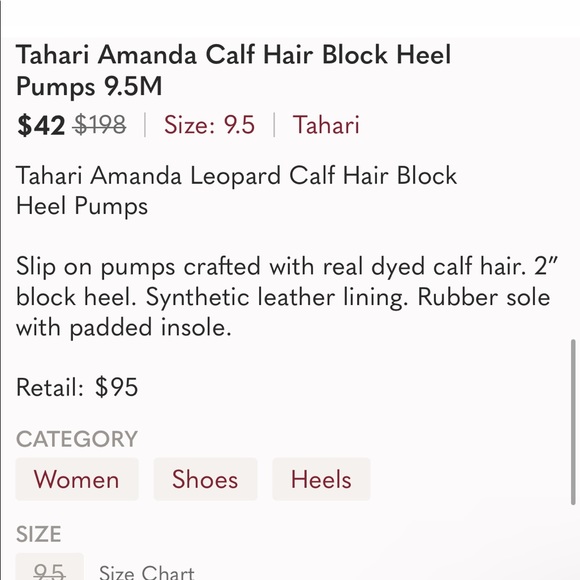 Tahari Leopard Block Heel Pump Size 9 - Picture 7 of 7